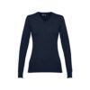 THC MILAN WOMEN. Damski sweter z dekoltem V-neck z bawełny i poliamidu - obrazek 6