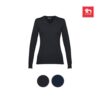 THC MILAN WOMEN. Damski sweter z dekoltem V-neck z bawełny i poliamidu - obrazek 7