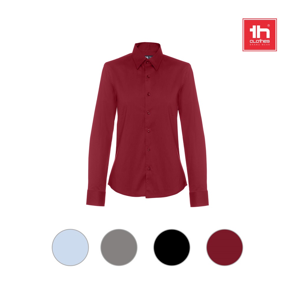 30152_set THC PARIS WOMEN. Popelinowa koszula z długim rękawem dla kobiet - obrazek 1