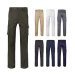 VL PAN. Dwukolorowe, elastyczne spodnie z wieloma kieszeniami (240 g/m²), z bawełny (46%), EME (38%) i poliestru (16%)