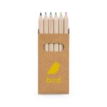 BIRD. Piórnik z 6 kolorowymi kredkami