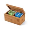 BURDOCK. Bambusowe pudełko na herbatę z 2 przegrodami i zamknięciem na magnes - obrazek 5