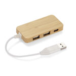 Rozdzielacz bambusowy HUB USB z wymienną wtyczką - RIVO