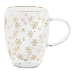 Snostro Świąteczny szklany kubek termiczny