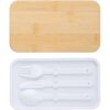 Pudełka śniadaniowe 2 w 1, 2x400 ml, bambusowe wieczko, sztućce - obrazek 4