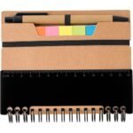 Zestaw do notatek, notatnik, długopis, linijka, karteczki samoprzylepne