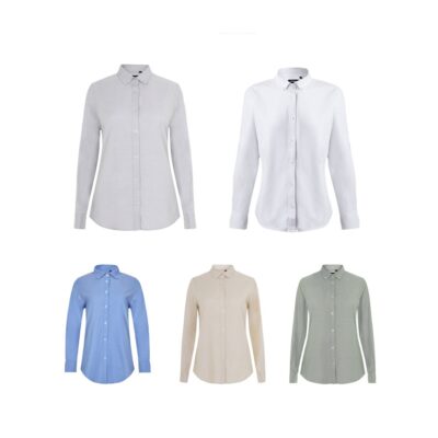 VL PRITHVI WOMEN. Koszula Oxford (180 g/m²) dla kobiet, wykonana z bawełny (50%), poliestru (45%) i elastanu (5%)